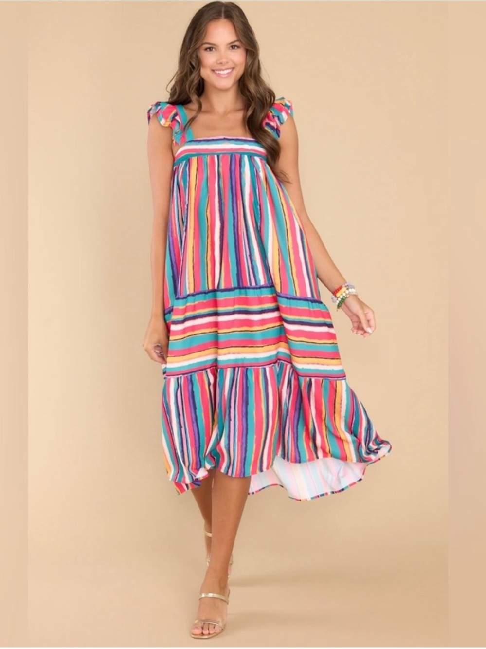 Umgee Striped Midi Dress